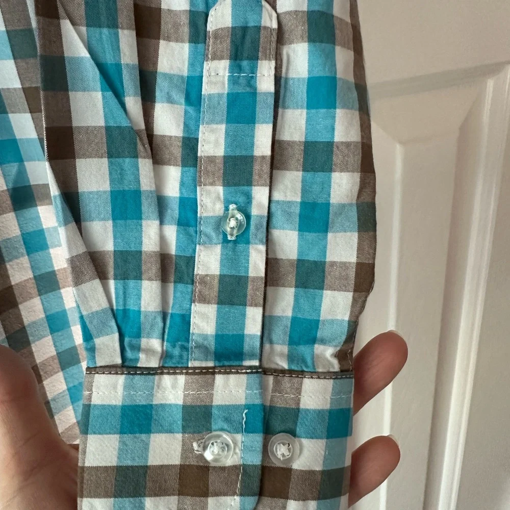 Bella Bliss, Check, 100% Cotton, Long Sleeve, Button Down Collar Sz 12 Like New